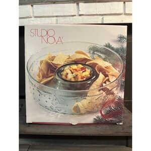 Studio Nova Holiday Cheer Glass Chip and Dip Server Christmas Tree VE016/560 11"